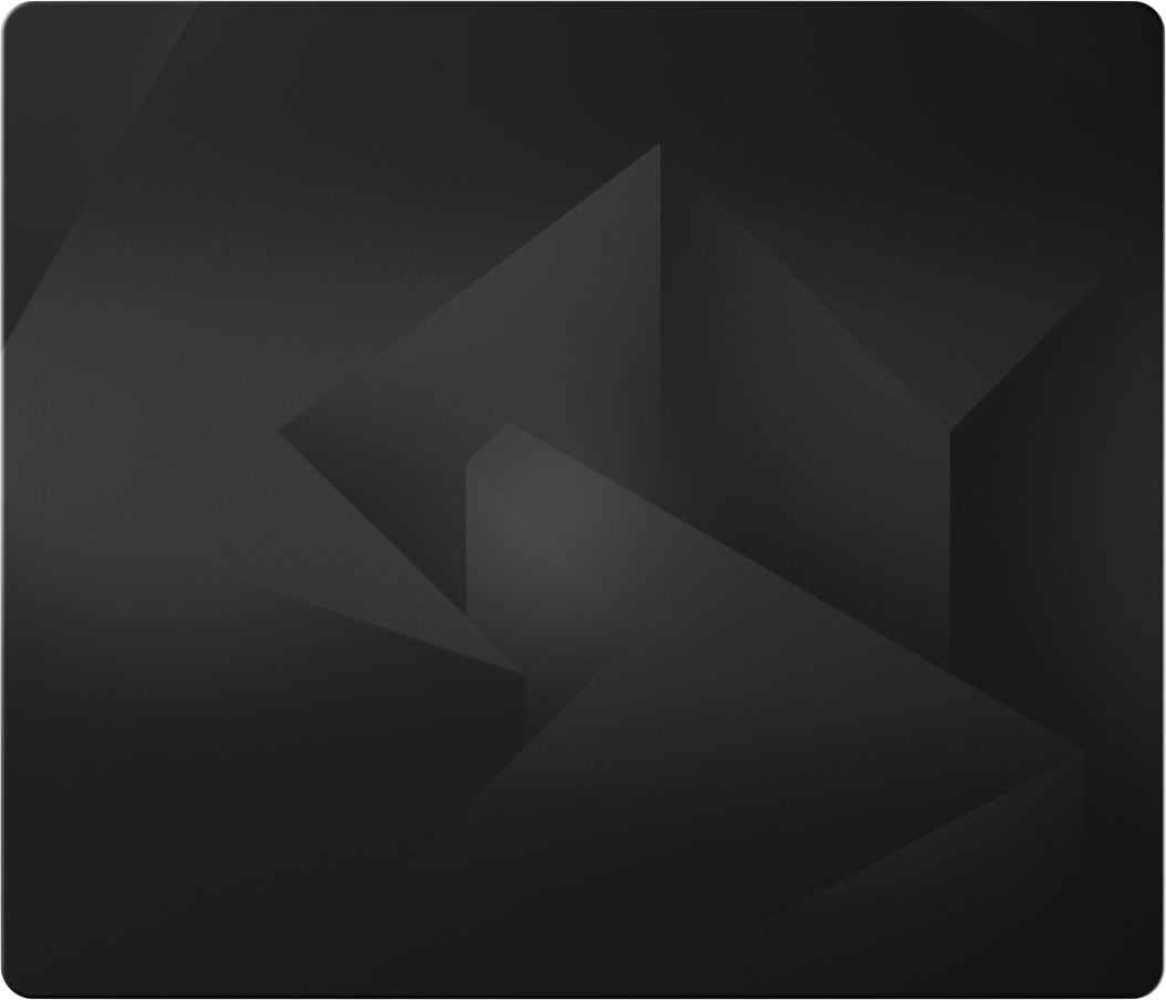 GLSSWRKS Polarity ブラック 490×420 サイズ GLSSWRKS(グラスワークス) Polarity シリーズ ガラスマウスパッド