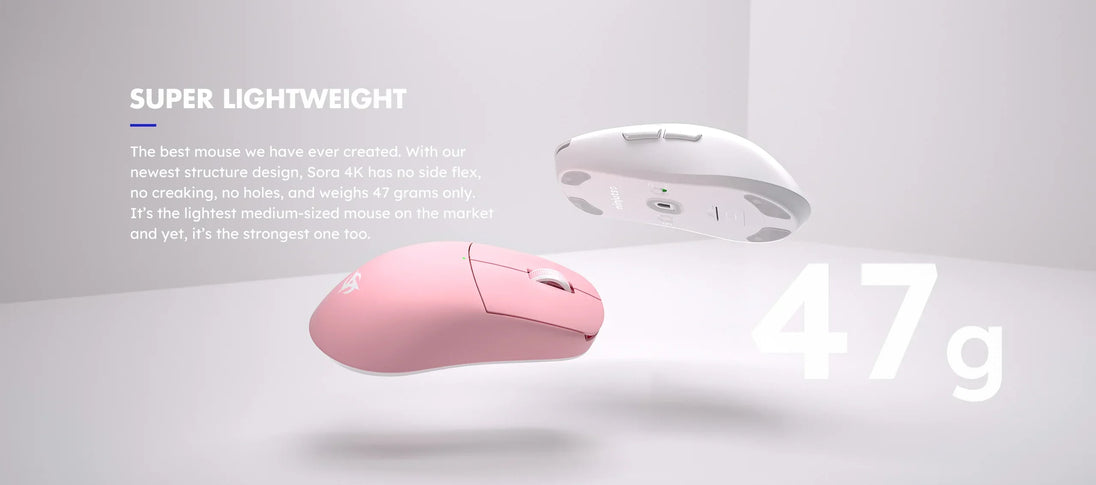 Ninjutso Sora 4K Wireless Gaming Mouse - Pink