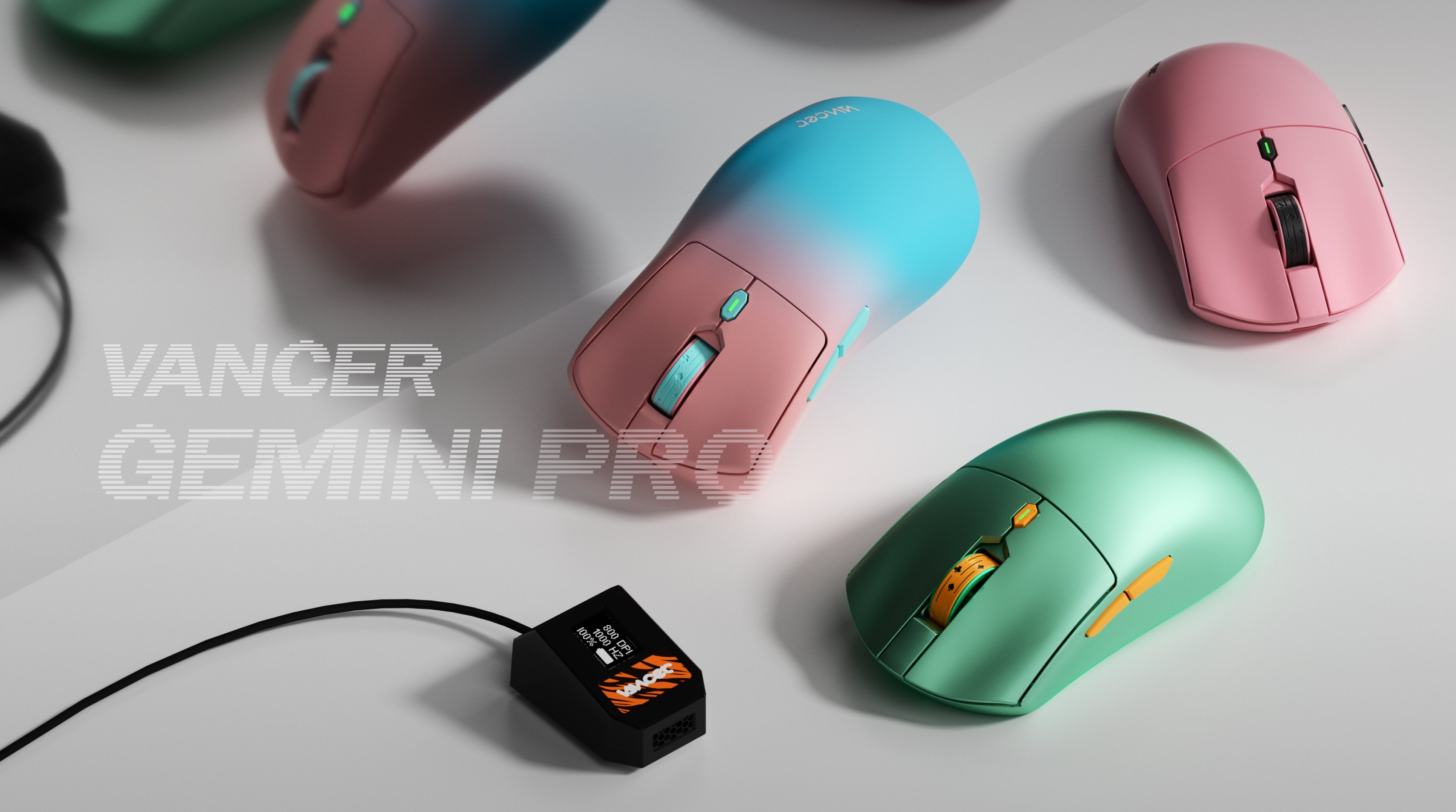 Vancer Castor Pro Wireless Gaming Mouse - Cotton Candy