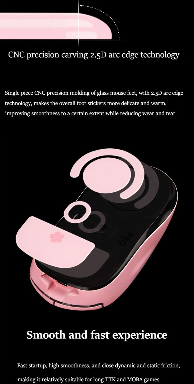 Mouse Rear Foot Esports Tiger Glass Mouse Feet for Logitech G Pro X Superlight Wireles ...