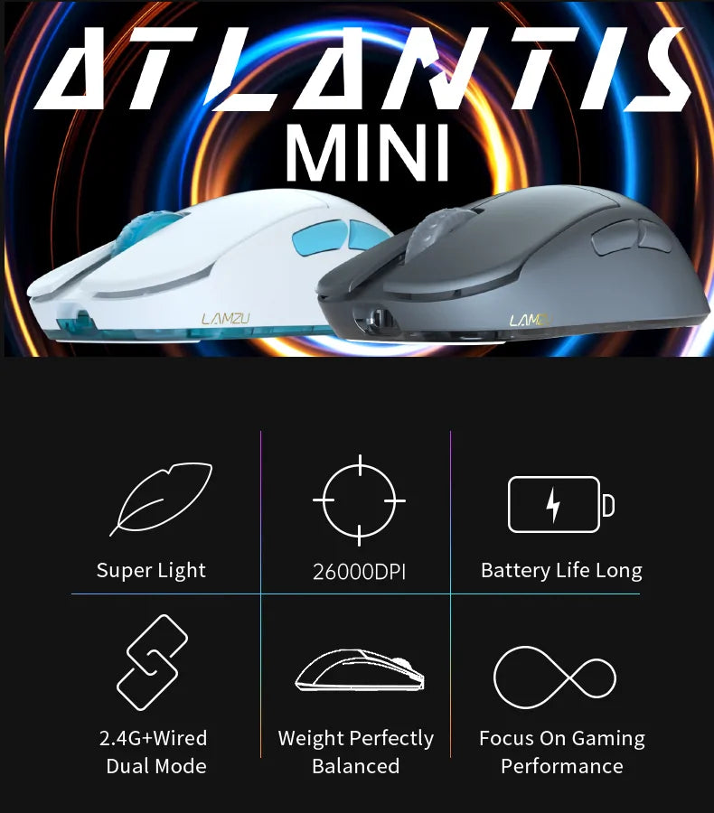 Lamzu Atlantis Mini Wireless Gaming Mouse - Polar White – Ausmodshop