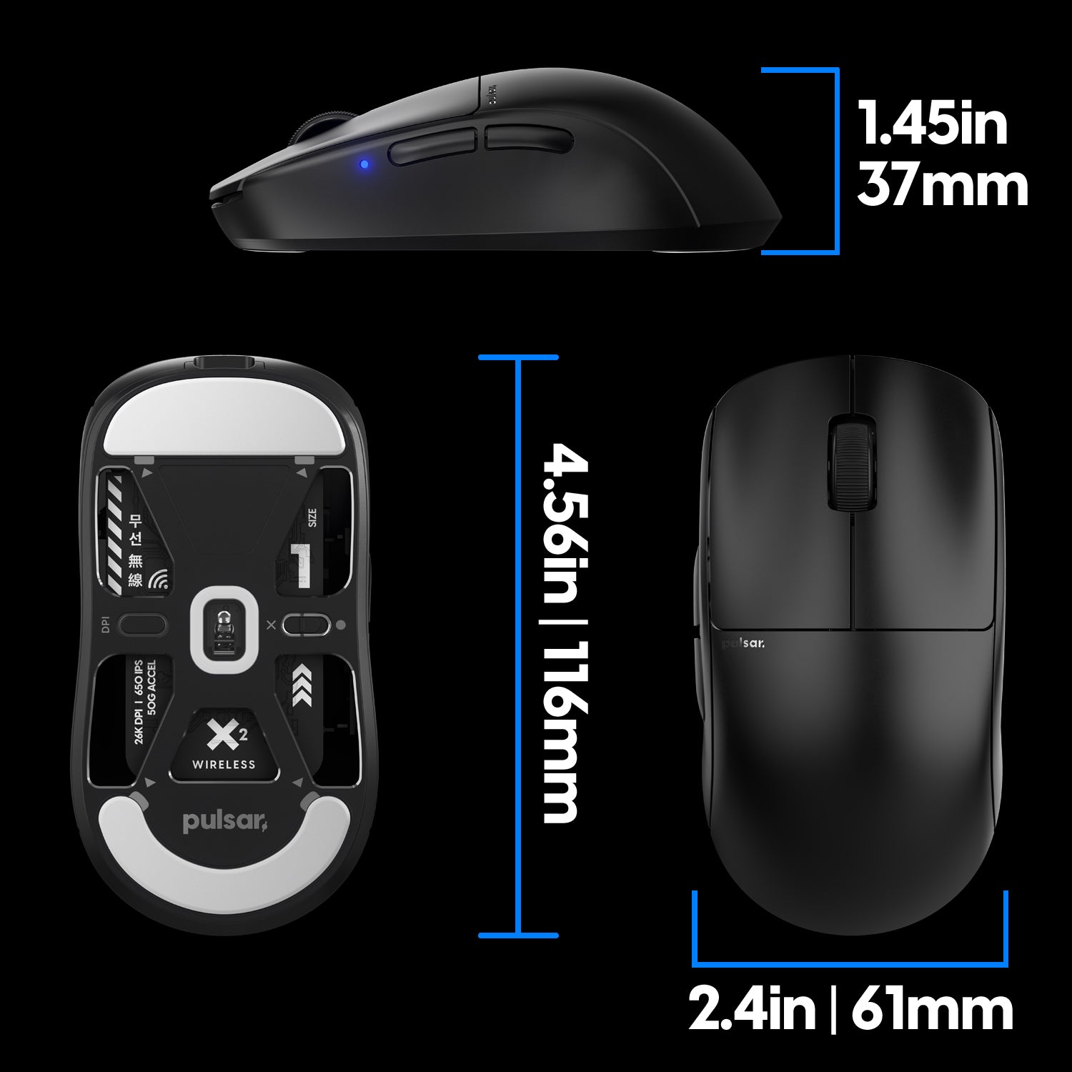 Pulsar X2 Mini Gaming Mouse - Black – Ausmodshop